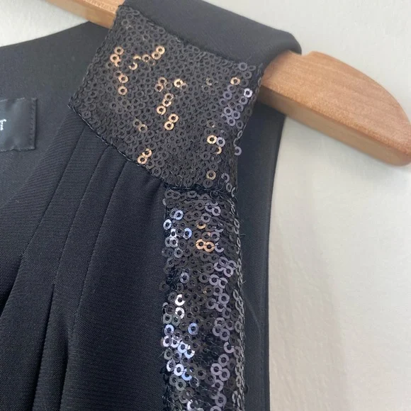 Scarlett Asymmetrical Black Dress - Picture 2 of 9